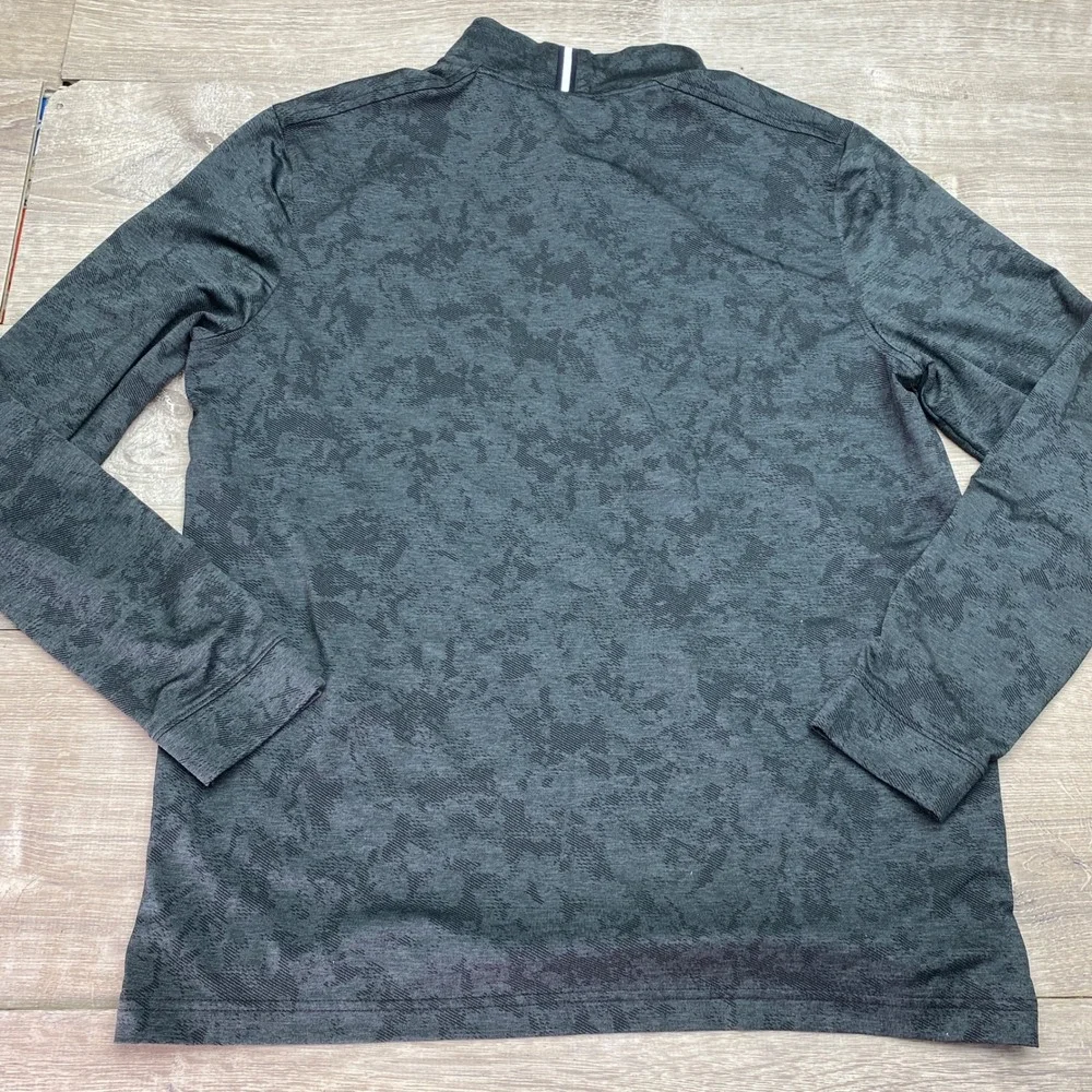 Under Armour Shirt Golf 1/4 Zip Mens L Black Camo Polyester Performance 1387126